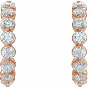 14K Rose 1 3/8 CTW Lab-Grown Diamond 16.5 mm Hoop Earrings