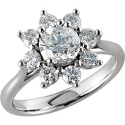 14K White 1 3/4 CTW Natural Diamond Cluster Ring