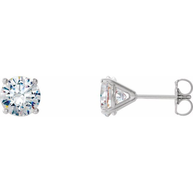 14K White 1 CTW Lab-Grown Diamond 4-Prong Stud Earrings