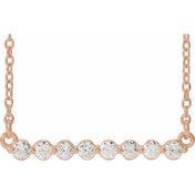 14K Rose 1/4 CTW Lab-Grown Diamond Bar 18" Necklace