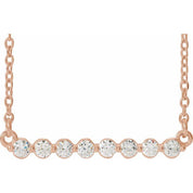 14K Rose 1/4 CTW Lab-Grown Diamond Bar 18" Necklace