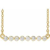 14K Yellow 1/4 CTW Lab-Grown Diamond Bar 18" Necklace
