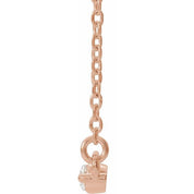 14K Rose 1/4 CTW Lab-Grown Diamond Bar 18" Necklace