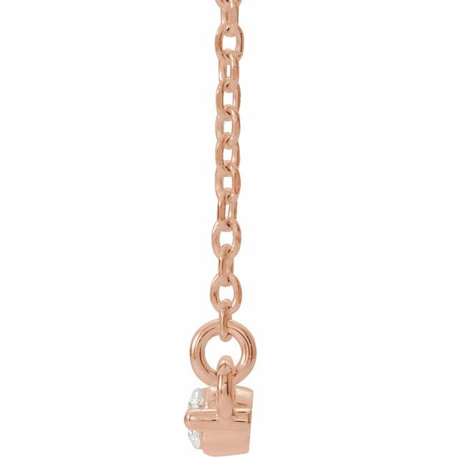 14K Rose 1/4 CTW Lab-Grown Diamond Bar 18" Necklace