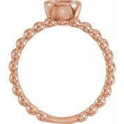14K Rose Natural White Sapphire Family Stackable Ring