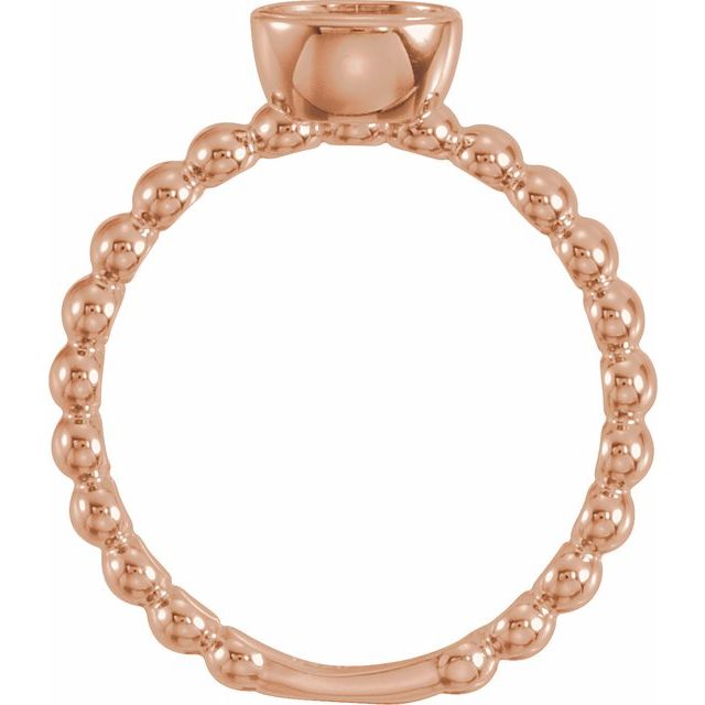 14K Rose Natural White Sapphire Family Stackable Ring