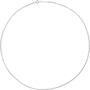 14K White 1.3 mm Diamond-Cut Box 18" Chain