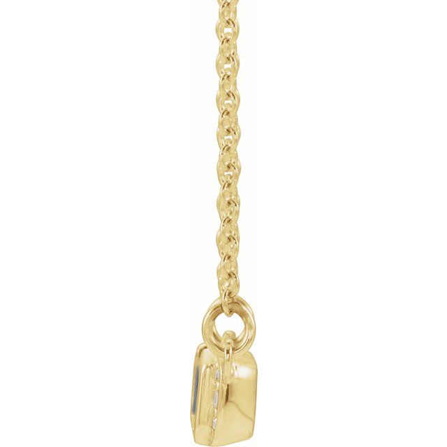 14K Yellow Lab-Grown Ruby & .02 CTW Natural Diamond Bar 16" Necklace