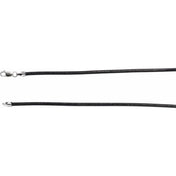 14K White 2 mm Black Leather 18" Cord