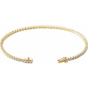 14K Yellow 2 CTW Natural Diamond Line 7" Bracelet