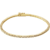 14K Yellow 1 CTW Natural Diamond Line 7" Bracelet
