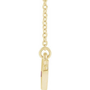 14K Yellow Lab-Grown Ruby Heart 16" Necklace