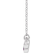 Sterling Silver Natural Pink Tourmaline Bezel-Set Bar 16-18" Necklace