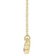 14K Yellow Natural Pink Tourmaline Bezel-Set Bar 16-18" Necklace