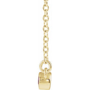 14K Yellow Natural Ruby Bezel-Set Bar 18" Necklace