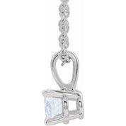 Platinum 5 mm Natural White Sapphire 16-18" Necklace