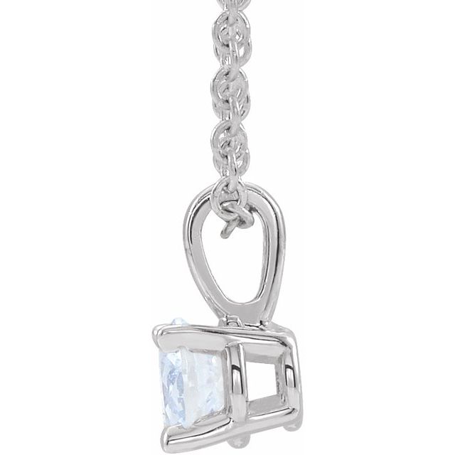Platinum 5 mm Natural White Sapphire 16-18" Necklace