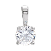 14K White 6 mm Natural White Sapphire Pendant