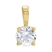 14K Yellow 3 mm Natural White Sapphire Pendant