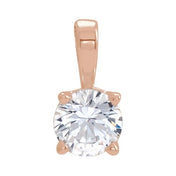 14K Rose 6 mm Natural White Sapphire Pendant