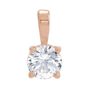 14K Rose 5 mm Natural White Sapphire Pendant