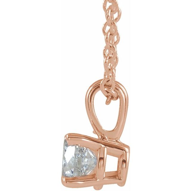 14K Rose 3 mm Natural White Sapphire 16-18" Necklace