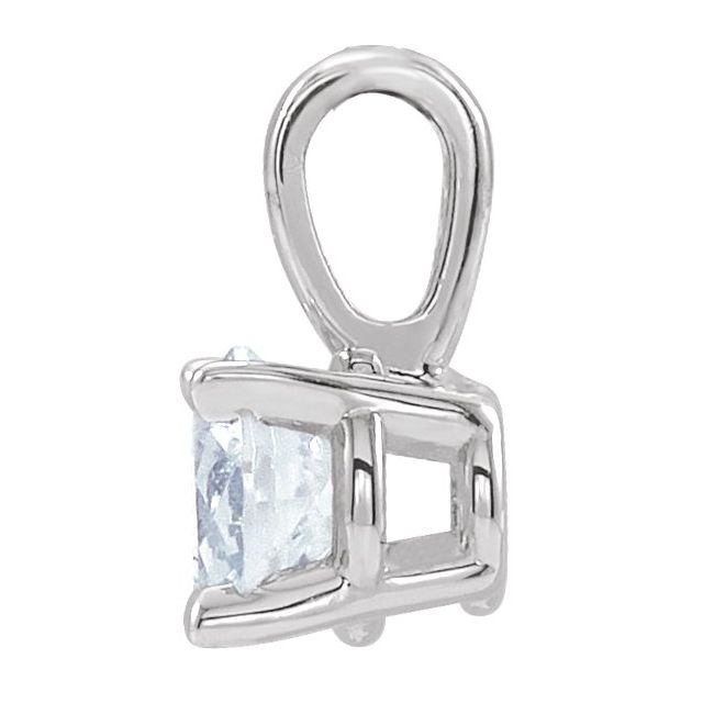 Sterling Silver 5 mm Imitation White Sapphire Pendant