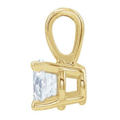 14K Yellow 5 mm Natural White Sapphire Pendant