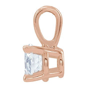 14K Rose 5 mm Natural White Sapphire Pendant