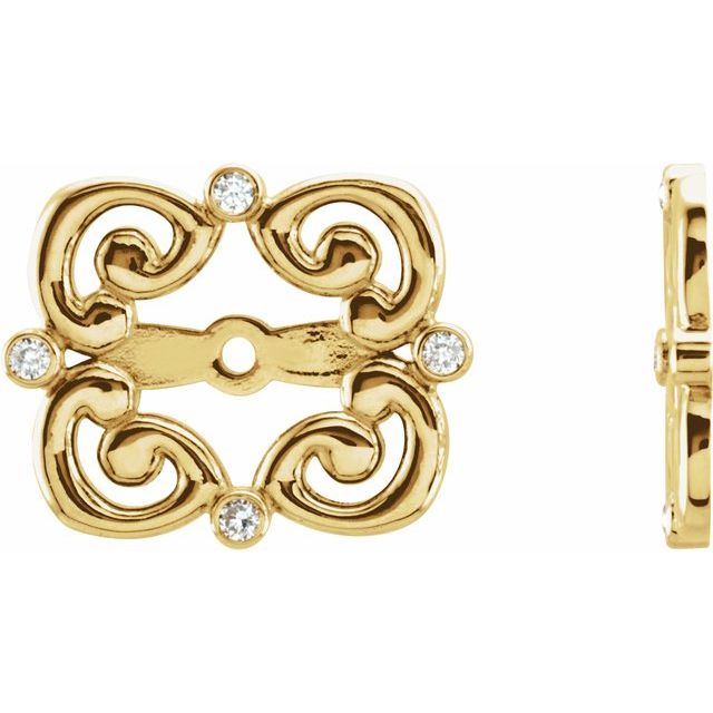 14K Yellow .08 CTW Natiral Diamond Earring Jackets with 5.7 mm ID