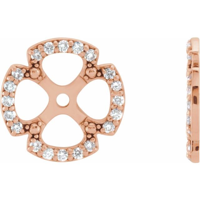 14K Rose 1/5 CTW Natural Diamond Earring Jackets