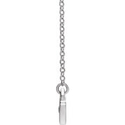 14K White Lab-Grown Blue Sapphire Heart 16" Necklace