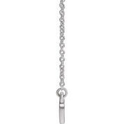 14K White Lab-Grown Emerald Heart 16" Necklace