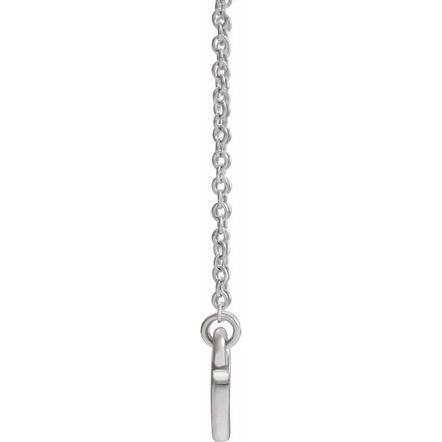 14K White Lab-Grown Emerald Heart 16" Necklace