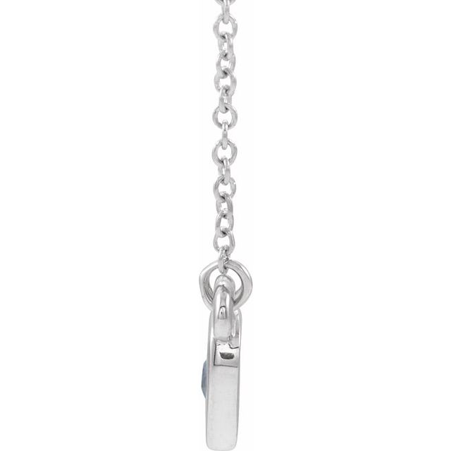 Sterling Silver Lab-Grown Alexandrite Heart 16" Necklace