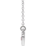 Sterling Silver Natural Pink Tourmaline Heart 16" Necklace