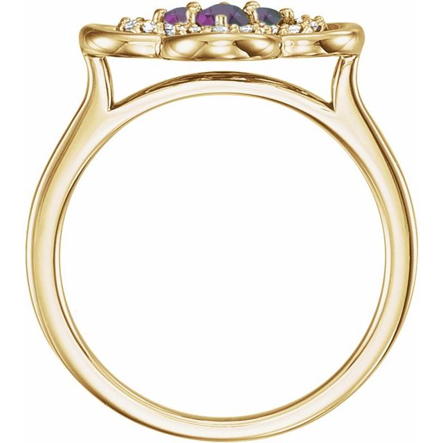 14K Yellow Lab-Grown Alexandrite & 1/10 CTW Diamond Ring