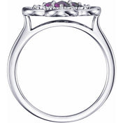 Platinum Lab-Grown Alexandrite & 1/10 CTW Diamond Ring