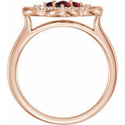 Lab-Grown and Natural Gemstone Clover Rings with 1/10 CTW Diamond Accents in Precious Metals series  122879
