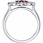 Lab-Grown and Natural Gemstone Clover Rings with 1/10 CTW Diamond Accents in Precious Metals series  122879