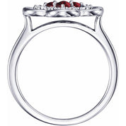 Lab-Grown and Natural Gemstone Clover Rings with 1/10 CTW Diamond Accents in Precious Metals series  122879