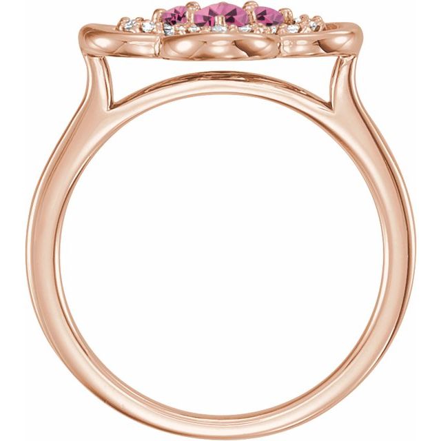 Lab-Grown and Natural Gemstone Clover Rings with 1/10 CTW Diamond Accents in Precious Metals series  122879