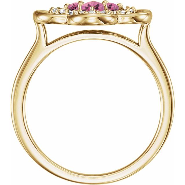 Lab-Grown and Natural Gemstone Clover Rings with 1/10 CTW Diamond Accents in Precious Metals series  122879