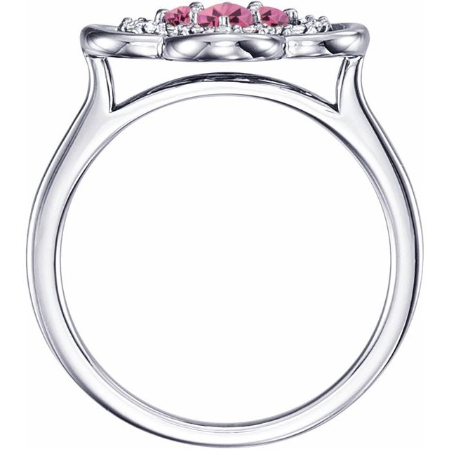 Lab-Grown and Natural Gemstone Clover Rings with 1/10 CTW Diamond Accents in Precious Metals series  122879