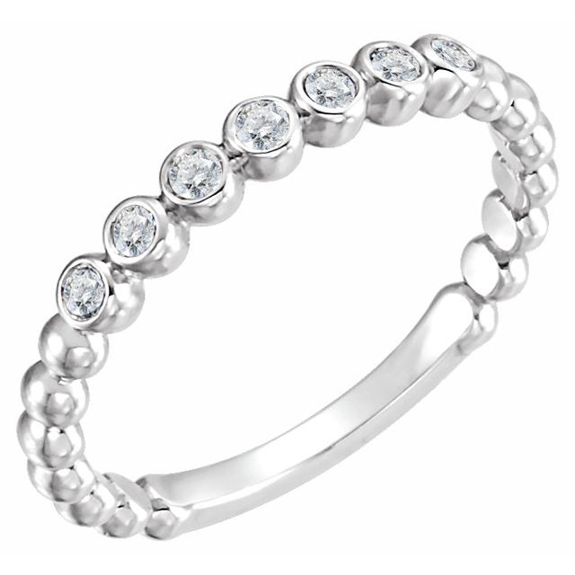 Sterling Silver 1/8 CTW Natural Diamond Stackable Ring