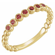 14K Yellow Natural Mozambique Garnet Stackable Ring