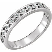 Sterling Silver 1/8 CTW Natural Diamond Stackable Ring