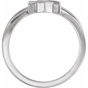 14K White Star of David Ring