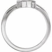 14K White Star of David Ring
