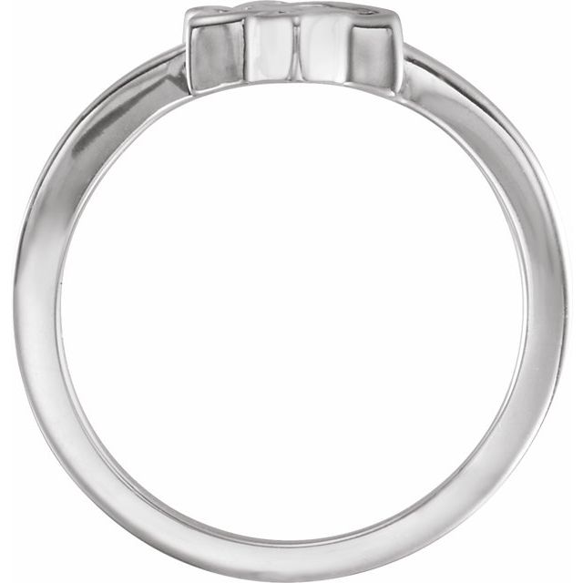 14K White Star of David Ring